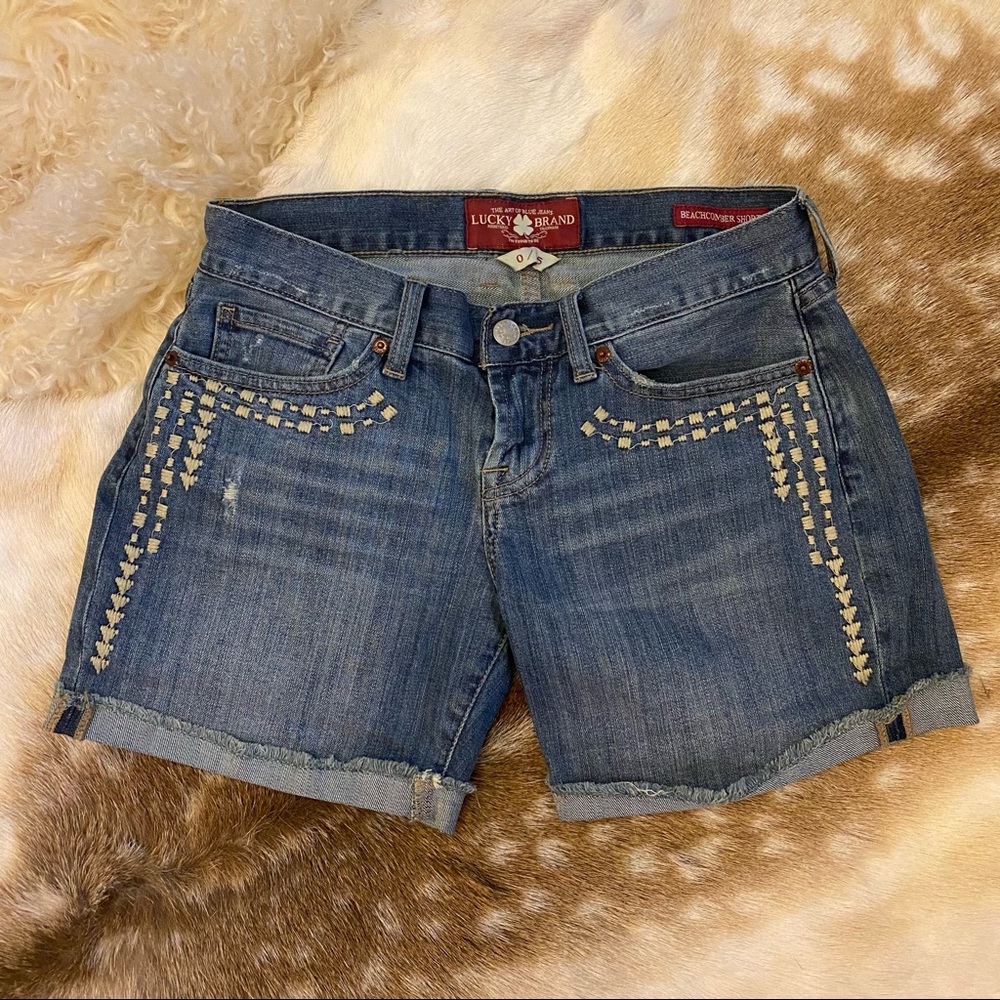 LUCKY BRAND Embroidered Beachcomber Shorts 0/25